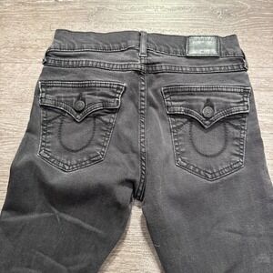 True Religion Jeans Womens‎ 24 Gray Denim Halle Mid Rise Super Skinny USA 24x28